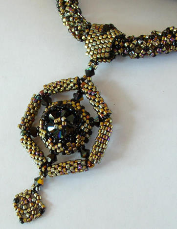 Hexagon Crystal Beaded Pendant