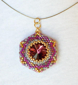 Reversible Pendant Amethyst Rose Bead Kit