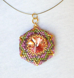 Reversible Pendant Amethyst Rose 2 Bead kit