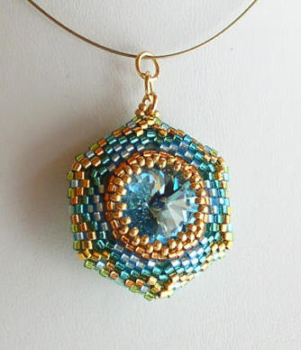 Reversible Pendant Aqua Chrysolite 1 Bead kit