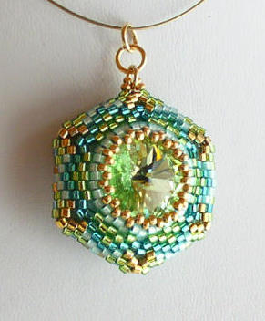 Reversible Pendant Aqua Chrysolite 2 Bead kit