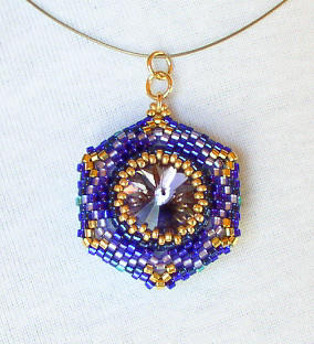 Reversible Pendant Emerals Tanzanite 2 Bead Kit