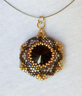 Reversible Pendant Jet Gold Bead Kit