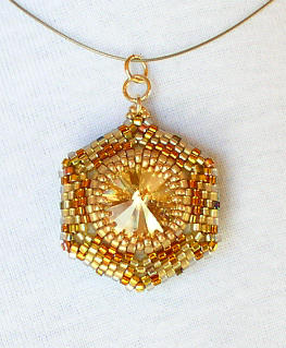 Reversible Pendant Jet Gold 2 Bead Kit