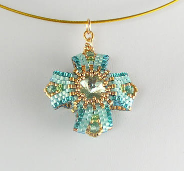 eversible Pendant 3 Aqua Chry Bead Kit 2