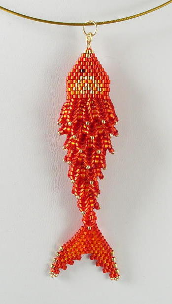 Beaded Fish Pendant