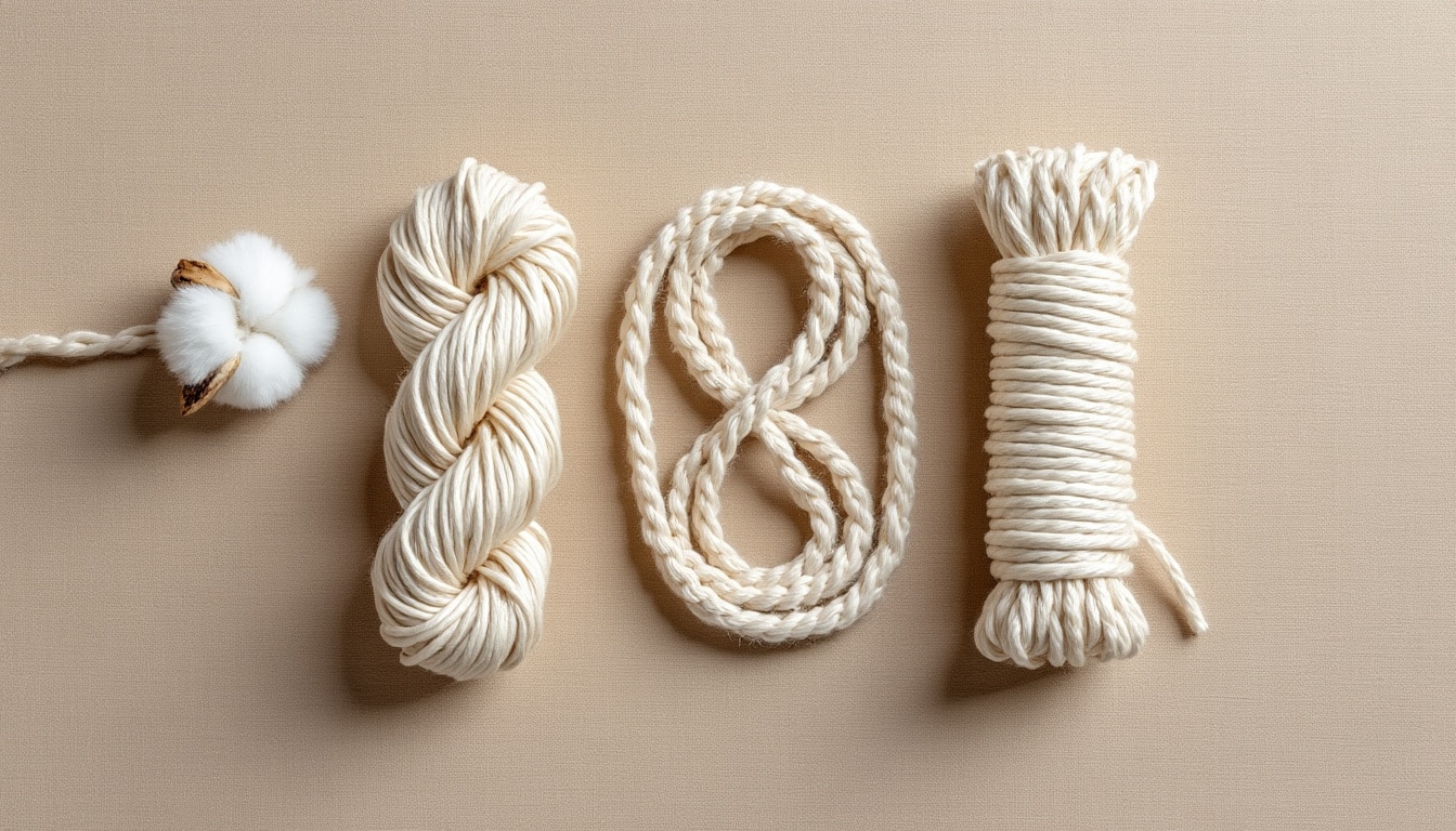 Cordes de macramé : coton peigné, torsadé ou tressé