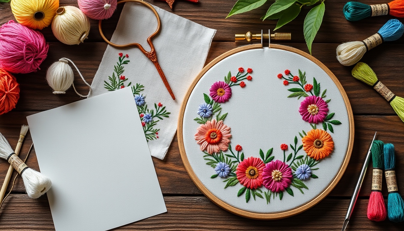 Motif broderie main gratuit pdf : le modèle et son mode d’emploi