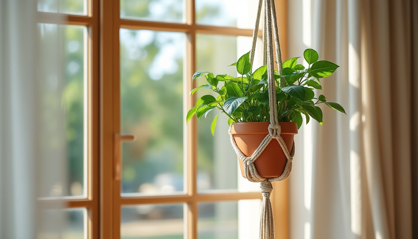 Suspension pour plante en macramé : coût et entretien