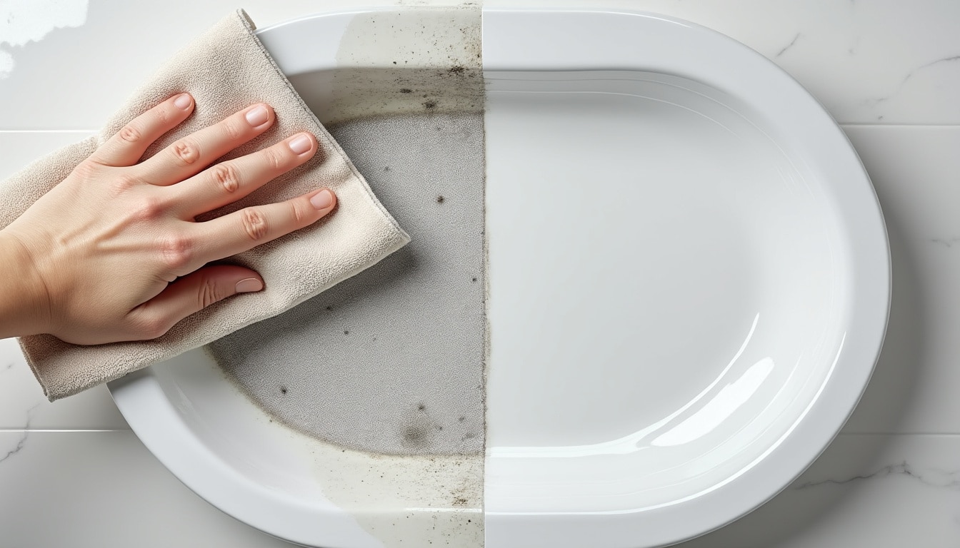 Taches et dépôts sur une céramique : ce qui part et comment