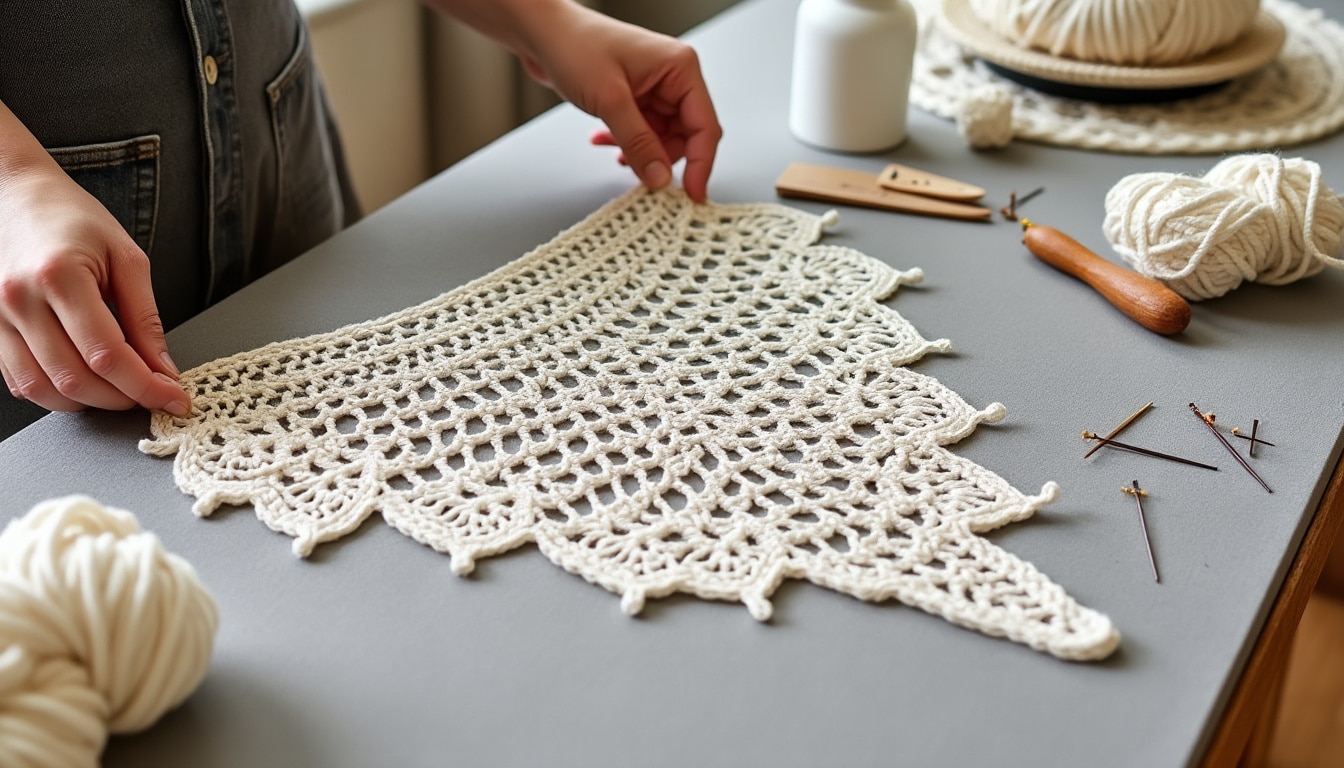 Bloquer une pièce au crochet : la mise en forme finale