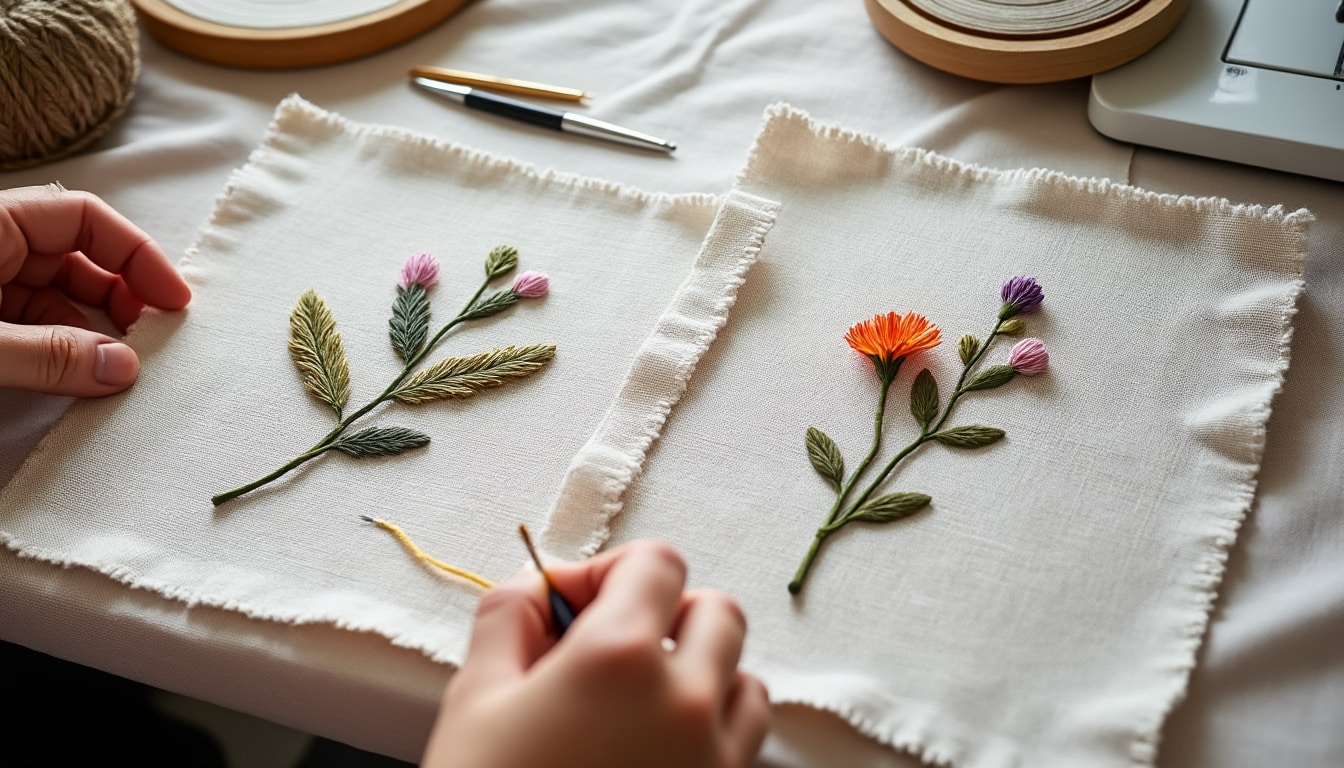 Broderie à la main et broderie machine : ce qui se voit à l&rsquo;œil