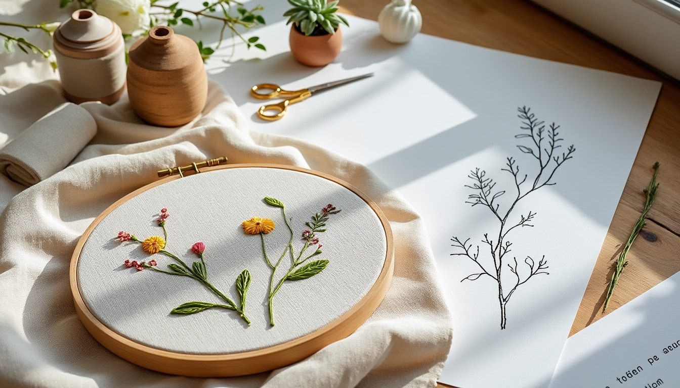 Motif broderie main gratuit pdf : le modèle et son mode d’emploi
