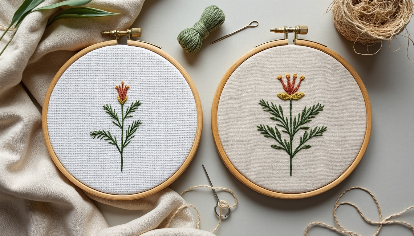 Toile Aida ou lin à broder : ce qui change pour le rendu